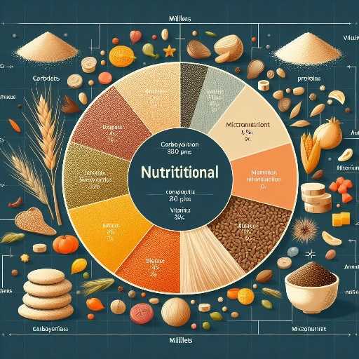 Infographic highlighting the nutritional composition of millets, emphasizing their health benefits and superior nutrient profile compared to other grains.